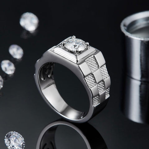 Charm Jewelry 925 Sterling Silver High Clarity  Men Ring-JW00125- Veeddydropshipping
