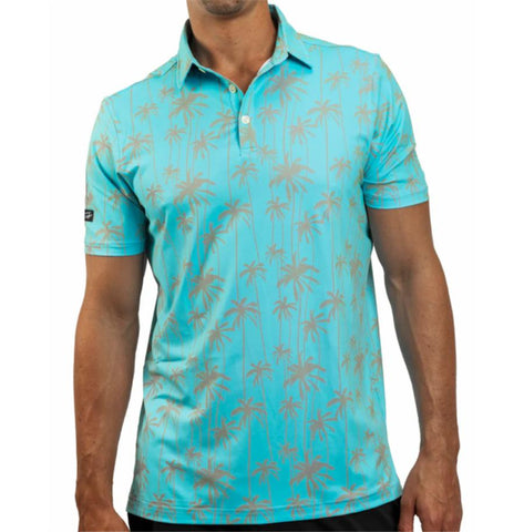 Sunday Swagger Island Coconut Tree Polo Shirt Golf Casual Versatile Short Sleeve Shirt -OS00773-Veeddydropshipping