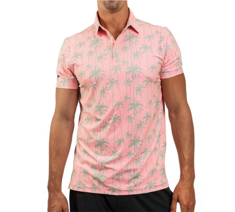 Sunday Swagger Island Coconut Tree Polo Shirt Golf Casual Versatile Short Sleeve Shirt -OS00773-Veeddydropshipping