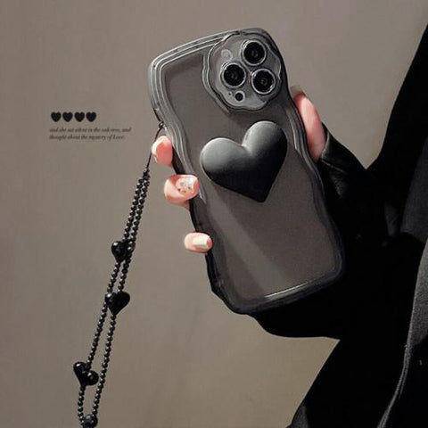 Cute Love Heart Phone Case Cover for iPhone 13 Pro Max 12 11 X XR 7/8 W/Strap-PA00140-Veeddydropshipping