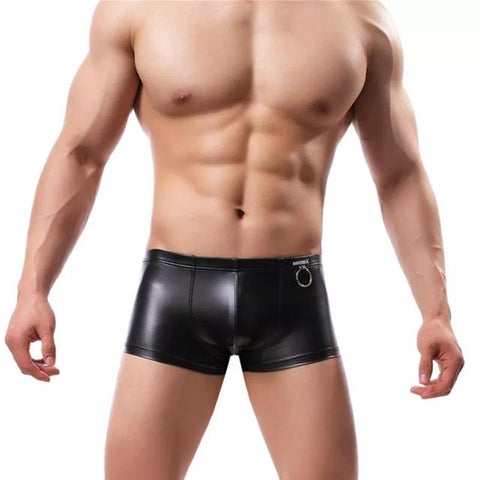Underpants Sexy Mens Faux leather PU Underwear Penis Pouch-MF01427-Veeddydropshipping