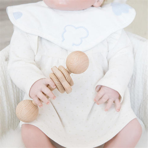 Wood Rattle Baby Toys Montessori Ball Baby Play Gym Teething Ring-TB00518-Veeddydropshipping