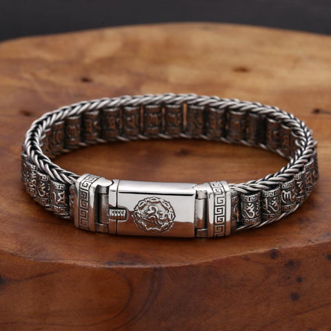 S925 Sterling Silver Six-character Bracelet Men Women Beads Bracelet  -JW00237-Veeddydropshipping