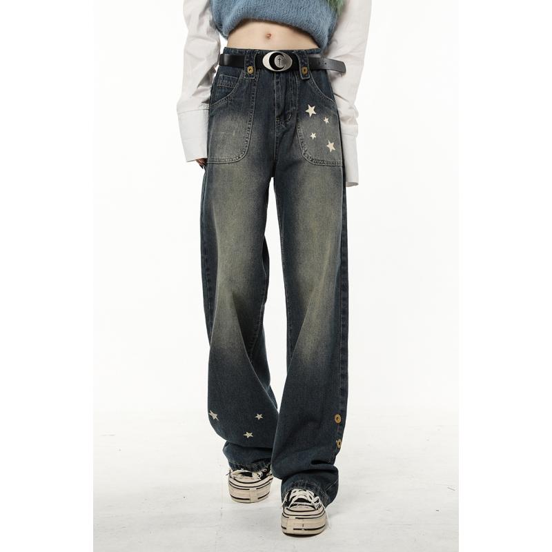 High Waist Women Jeans Stars Printing-WF00033-Veeddydropshipping