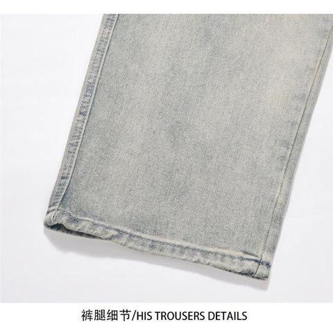 Baggy Blue Jeans Large Straight Cylinder Casual Pants High-MF00505-Veeddydropshipping