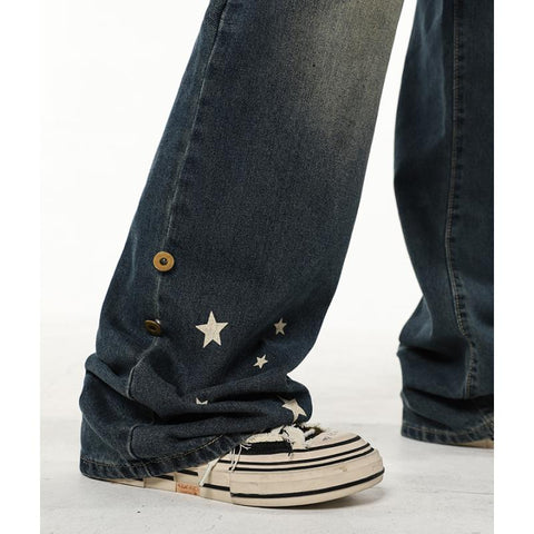 High Waist Women Jeans Stars Printing-WF00033-Veeddydropshipping
