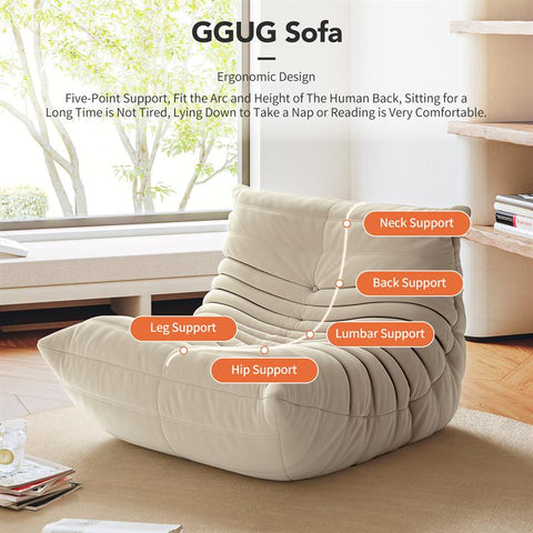 Oversized Armless Fireside Floor Lounge Chair-HA01731-Veeddydropshipping