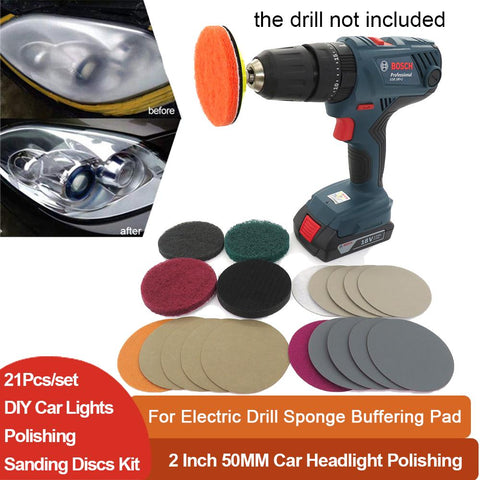 2 Inch 50MM Car Headlight Repair Set Polishing Wet/Dry Sandpaper Kit-AM00441-Veeddydropshipping