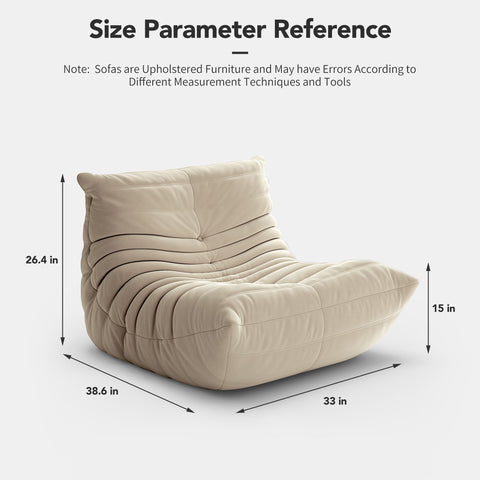 Oversized Armless Fireside Floor Lounge Chair-HA01731-Veeddydropshipping