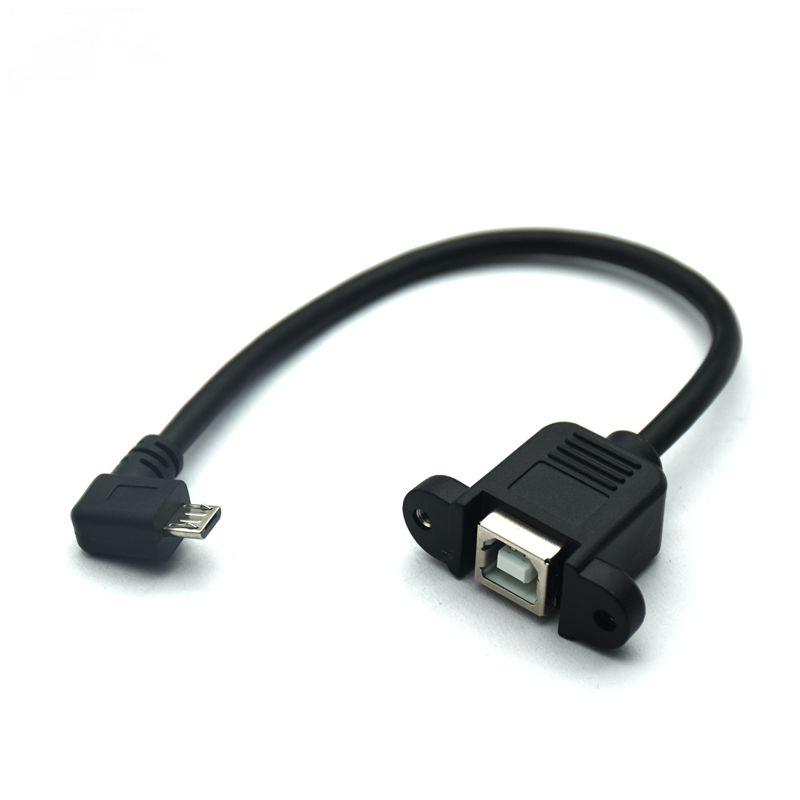 90 Degree Left Angled Micro USB 5pin otg Cable Male to USB B Female Panel Mount Type -CE00145-Veeddydropshipping