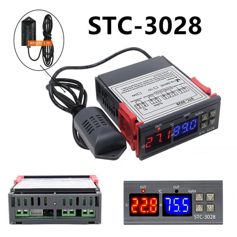 Dual Digital Thermostat Temperature Humidity Control STC-3028 Thermometer-TI01026-Veeddydropshipping