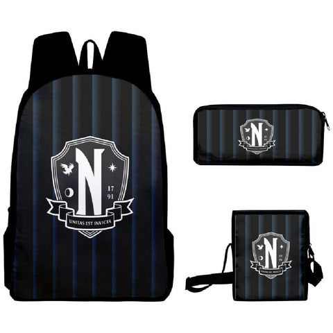 Print 3Pcs/Set School Bags Laptop Daypack Backpack Inclined-BS00283-Veeddydropshipping