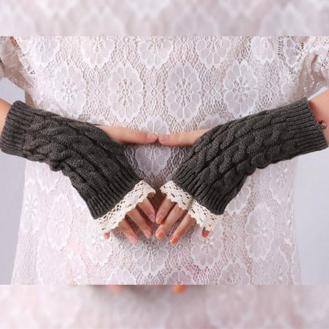 1 Pair Warmer Winter Women Gloves Stylish Hand Gloves Girl Arm Crochet -OS01143-Veeddydropshipping