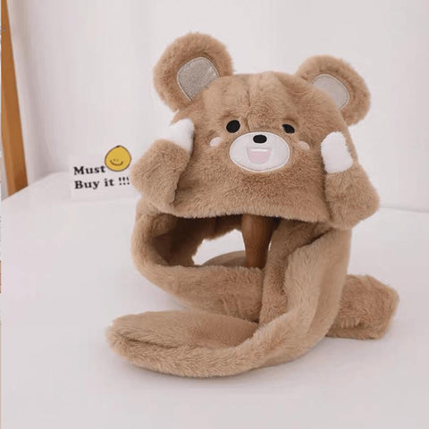 Khaki bear can wave hands can speak Children&#39;s funny hat-TB00453-Veeddydropshipping