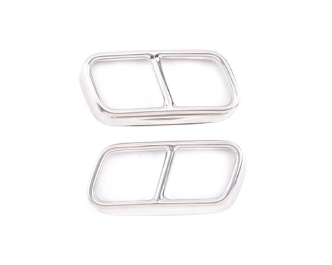 Yubao Silver/Glossy Black Car Exhaust Muffler Pipe Cover Trims Stainless-AM00087-Veeddydropshipping
