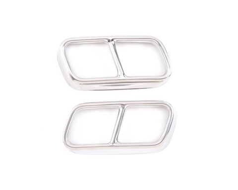 Yubao Silver/Glossy Black Car Exhaust Muffler Pipe Cover Trims Stainless-AM00087-Veeddydropshipping