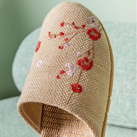 Slippers Summer Embroider Chinese Style Lover Home-BS01281-Veeddydropshipping