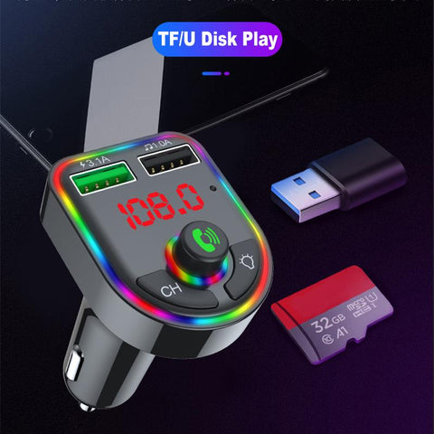35W Bluetooth 5.0 USB Car Charger Atmosphere MP3 Player 3.1-PA01131-Veeddydropshipping
