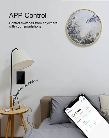 ANDELI Tuya Smart Life Wifi Light Switch Neutral wire/No Neutral wire Touch-TI01118-Veeddydropshipping
