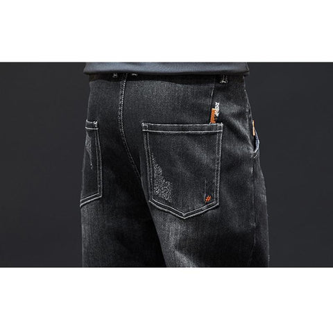 New Straight Loose Cylinder Jeans Vintage Elastic-MF00589-Veeddydropshipping