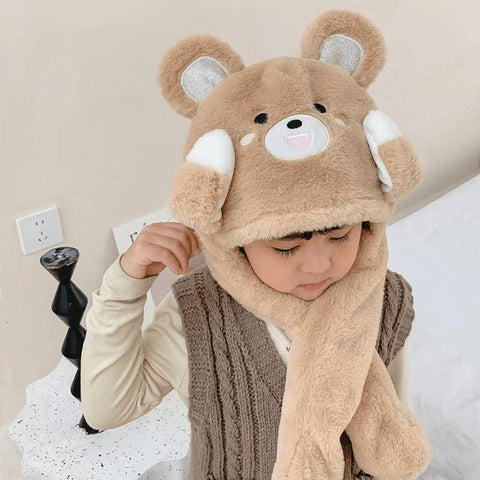 Khaki bear can wave hands can speak Children&#39;s funny hat-TB00453-Veeddydropshipping