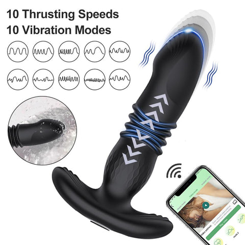 Telescopic Vibrating Butt Plug Anal APP Vibrator Wireless Remote Sex Toys -BH01179-Veeddydropshipping