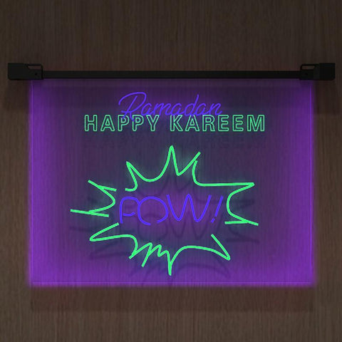 POW Slogan Dual Color LED Neon Sign Bar Sign Creative Room Decoration-CE00585-Veeddydropshipping