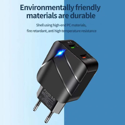 Pd 28W Usb Led Travel Quick Charge Usb Charger Qc3.0 2A Fast Wall Charger Mobile Phone-PA00376-Veeddydropshipping