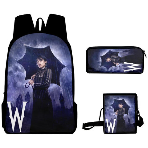 Print 3Pcs/Set School Bags Laptop Daypack Backpack Inclined-BS00283-Veeddydropshipping