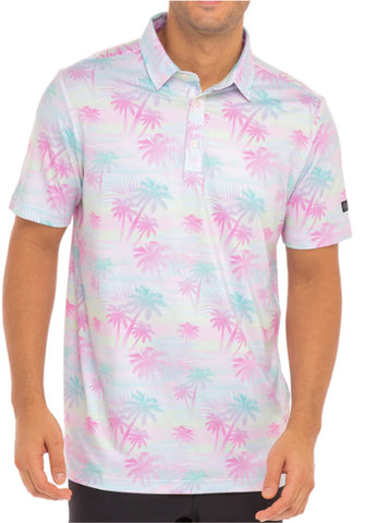 Sunday Swagger Island Coconut Tree Polo Shirt Golf Casual Versatile Short Sleeve Shirt -OS00773-Veeddydropshipping