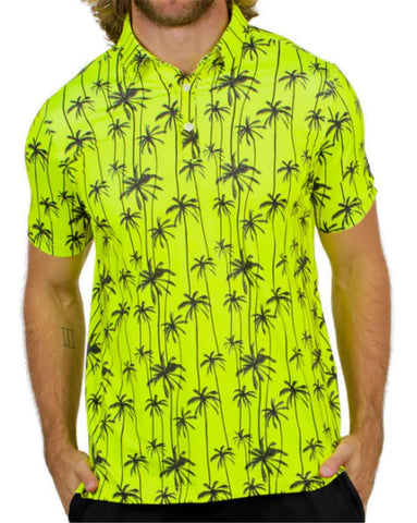 Sunday Swagger Island Coconut Tree Polo Shirt Golf Casual Versatile Short Sleeve Shirt -OS00773-Veeddydropshipping