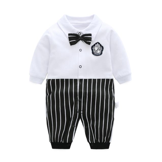 Newborn Baby Boy Girl Romper 2021 Fall Long Sleeves Bowtie-Veeddydropshipping-8