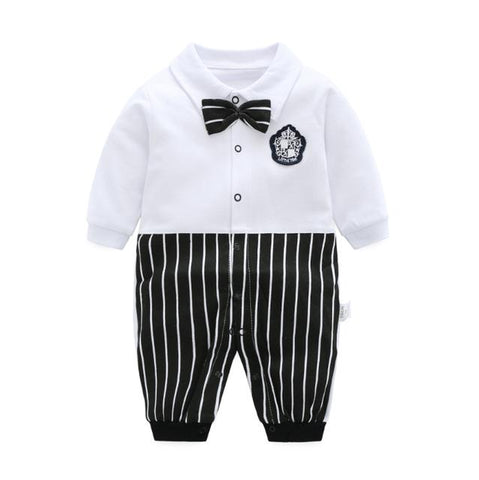 Newborn Baby Boy Girl Romper 2021 Fall Long Sleeves Bowtie-Veeddydropshipping-8