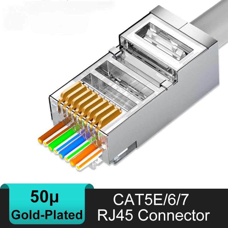 CAT6/7 CAT5 Pass Through RJ45 Modular Plug Network Connectors-CE00009-Veeddydropshipping