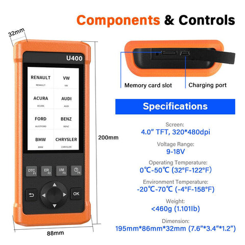 LAUNCH U400 Car OBD2 Scanner Car Diagnostic Tools Auto Code-AM00300-Veeddydropshipping