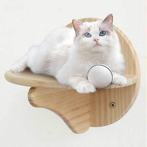 Wall-Mounted Cat Climbing Frame Pine Wood-HA01445-Veeddydropshipping