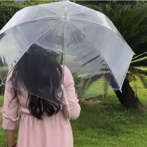 Transparent fashion Photography Wedding Long Umbrella-HA01163-Veeddydropshipping
