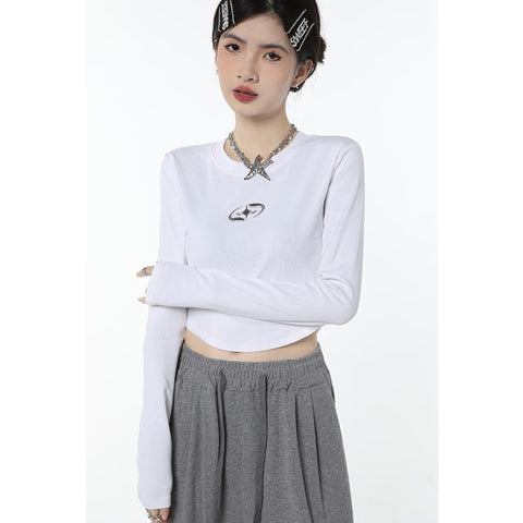Women Short Tops Chic Korean Fashion Vintage Sexy T-shirt-Veeddydropshipping
