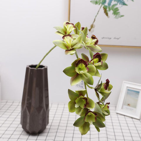 Cymbidium Dancing Orchid Artificial Flowers-HA00731-Veeddydropshipping
