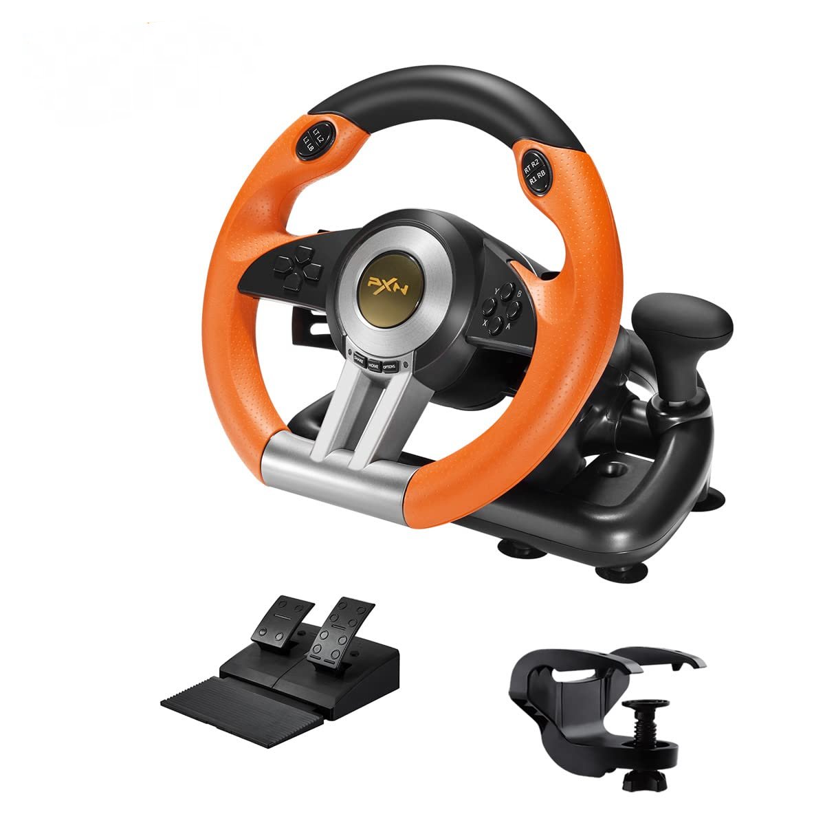 Gaming Steering Wheel Volante PC Racing Wheel 180° Universal PXN V3 Pro with Pedals -CE01330-Veeddydropshipping