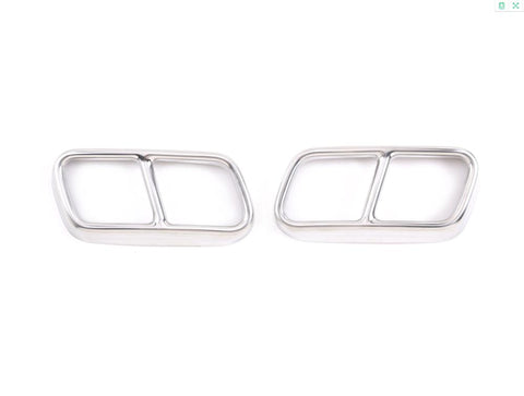 Yubao Silver/Glossy Black Car Exhaust Muffler Pipe Cover Trims Stainless-AM00087-Veeddydropshipping
