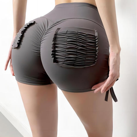 Yoga Shorts Sexy Push Up Sweatpants Pocket Women Fitness Spandex High Waist Gym-OS00692-Veeddydropshipping