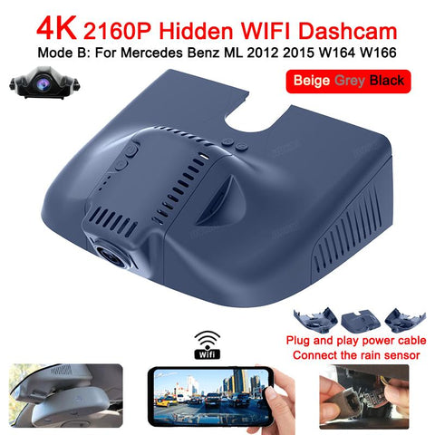 For Mercedes Benz ML 2012 2015 W164 W166 Front and Rear 4K Dash-AM00572-Veeddydropshipping