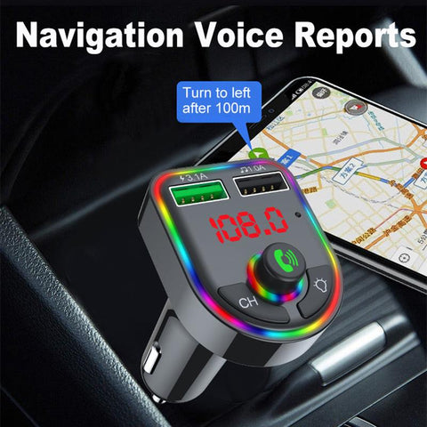 35W Bluetooth 5.0 USB Car Charger Atmosphere MP3 Player 3.1-PA01131-Veeddydropshipping