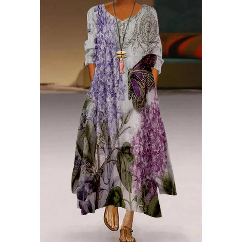 Spring Women Fashion Long Dress Plus Size-WF00157-Veeddydropshipping