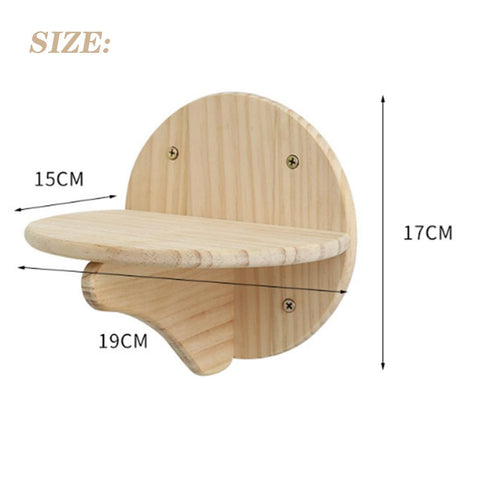 Wall-Mounted Cat Climbing Frame Pine Wood-HA01445-Veeddydropshipping