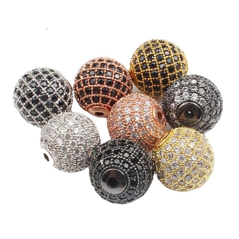 Spacer Round Bead Micro Pave Cubic Zirconia Beads for Jewelry  Diy -JW01538-Veeddydropshipping