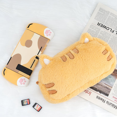 Girl Kawaii Cat Nintendo Switch Carrying Case Cartoon Plush Storage Bag -CE01471-Veeddydropshipping