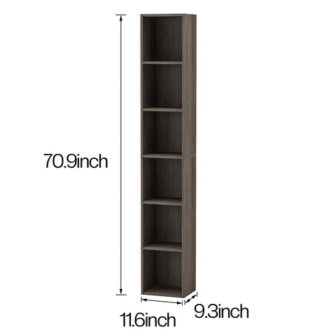 Tower Tall Slim Bookcase Bookshelves Storage Shelves -HA01750-Veeddydropshipping