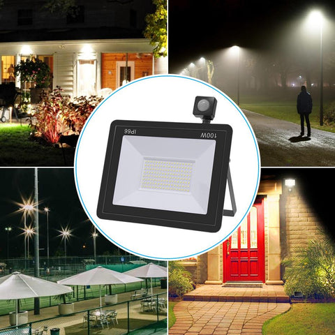 White LED Floodlight 220V 150W Motion Sensor Reflector Flood Light IP66-TI00863-Veeddydropshipping